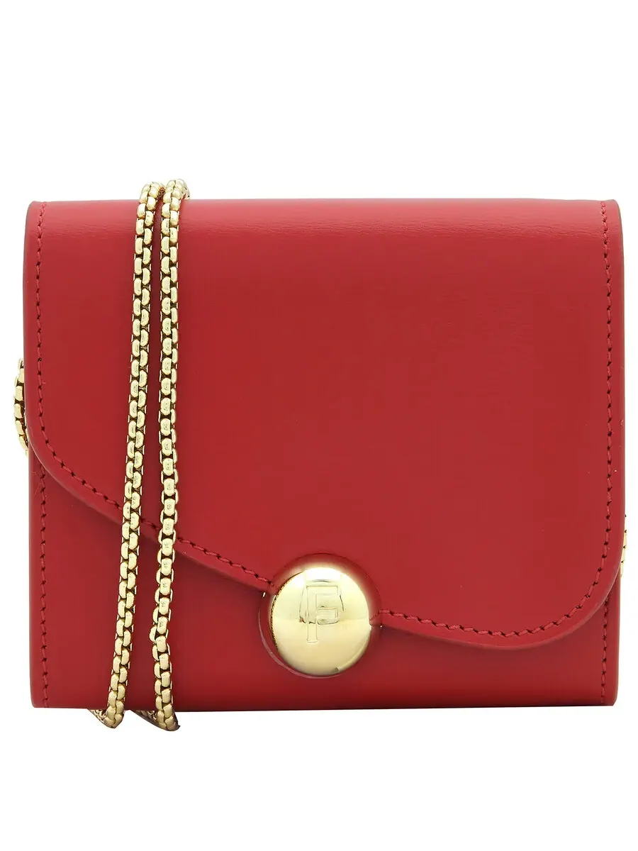 Кожаный кошелек Ferragamo с асимметричным клапаном