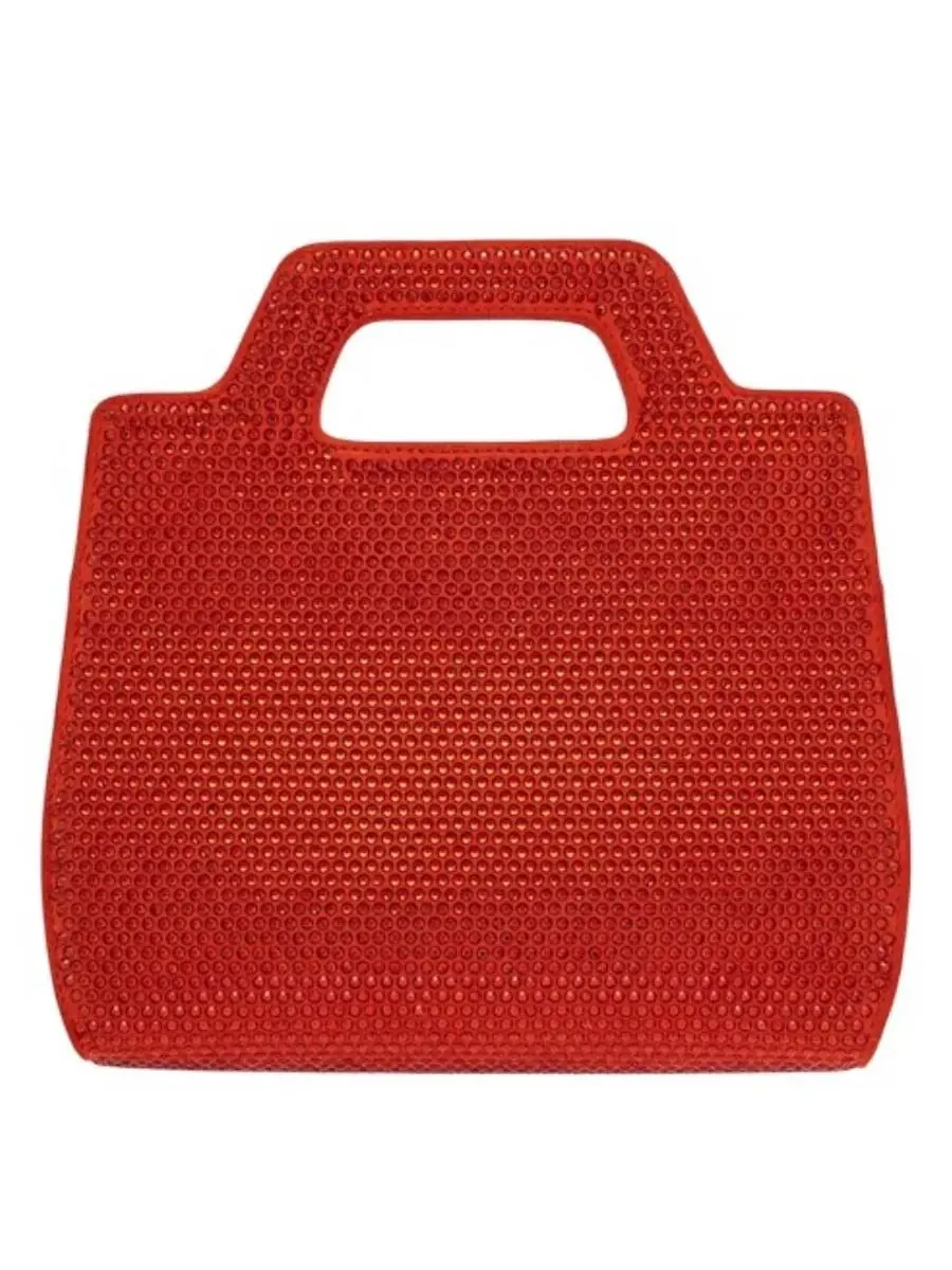 Мини-сумка Ferragamo Flame Red Wanda с кристаллами — 3