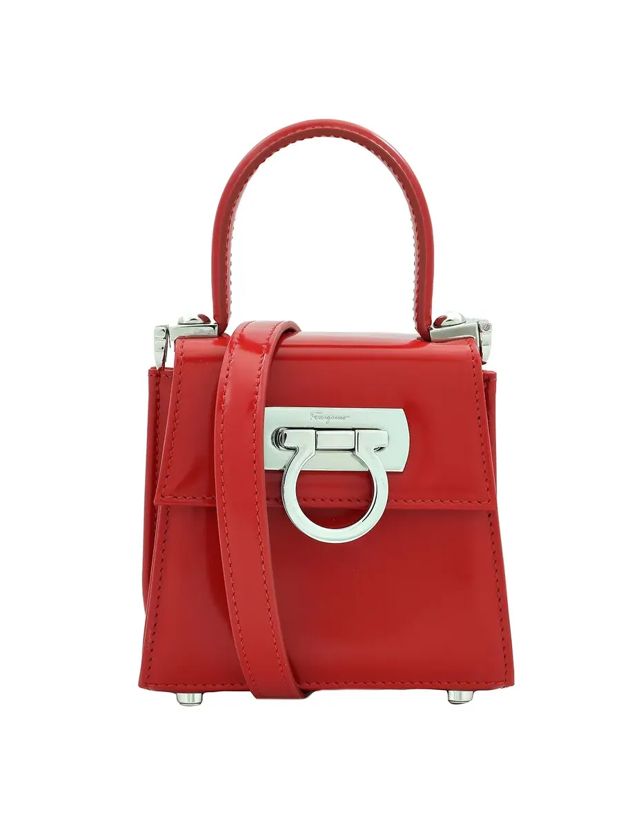 Женская сумка Ferragamo красного цвета Micro Iconic с верхней ручкой — 1