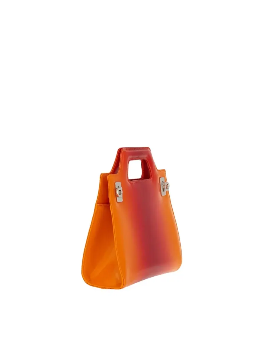 Сумка Ferragamo Mini Wanda с верхней ручкой из кожи — изображение 3 из 4, оранжевый