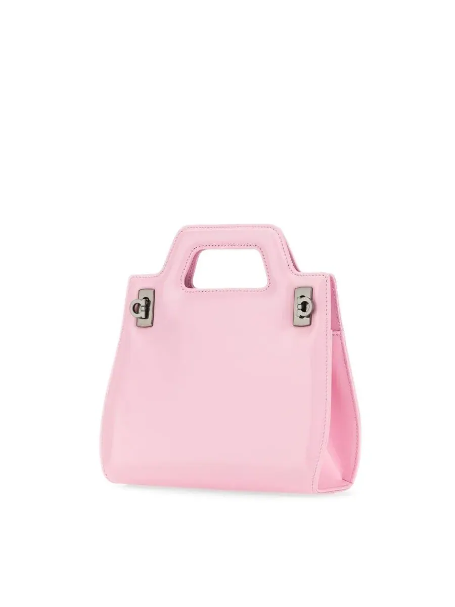 Сумка Ferragamo Mini Wanda с верхней ручкой из кожи — изображение 3 из 4, розовый