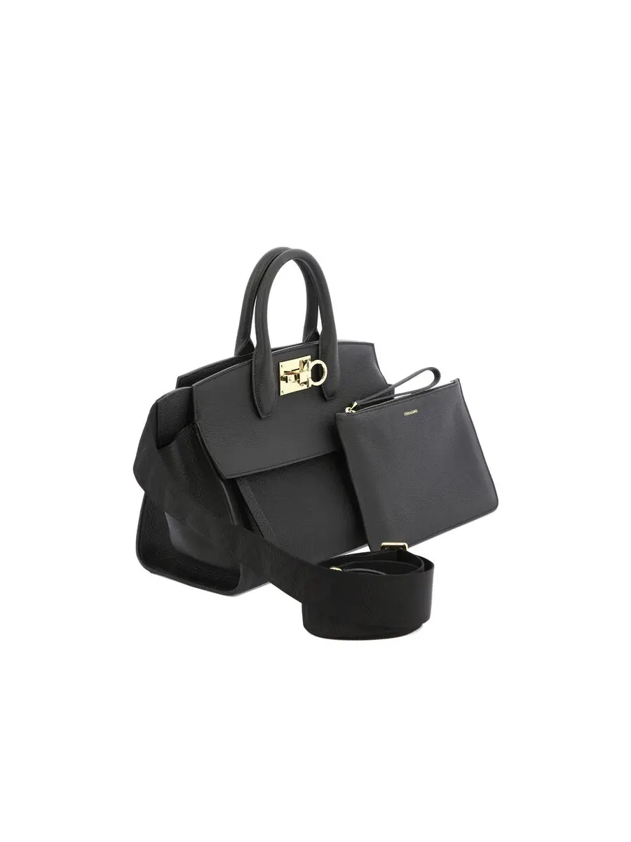 Сумка-тоут Ferragamo Studio Gancini — изображение 2 из 5, черный