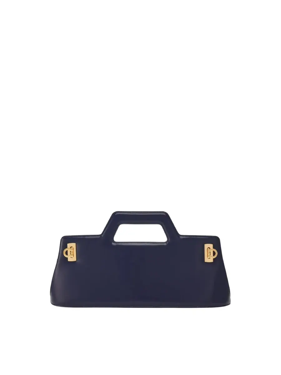 Сумка-тоут Ferragamo Wanda East West из телячьей кожи — изображение 1 из 6, синий