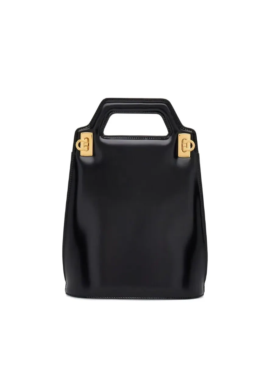 Кожаная сумка Ferragamo Wanda Mini с верхней ручкой — изображение 1 из 4, черный