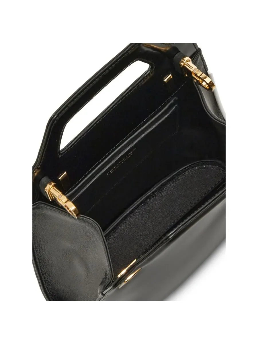 Кожаная сумка Ferragamo Wanda Mini с верхней ручкой — изображение 4 из 4, черный