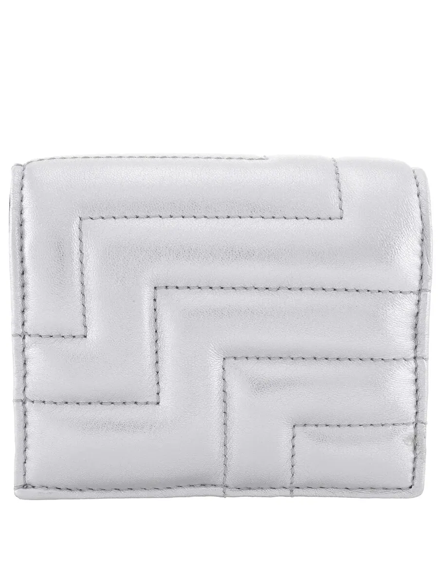 Кожаный кошелек Jimmy Choo Hanne JC Emblem — изображение 4 из 5, серебряный