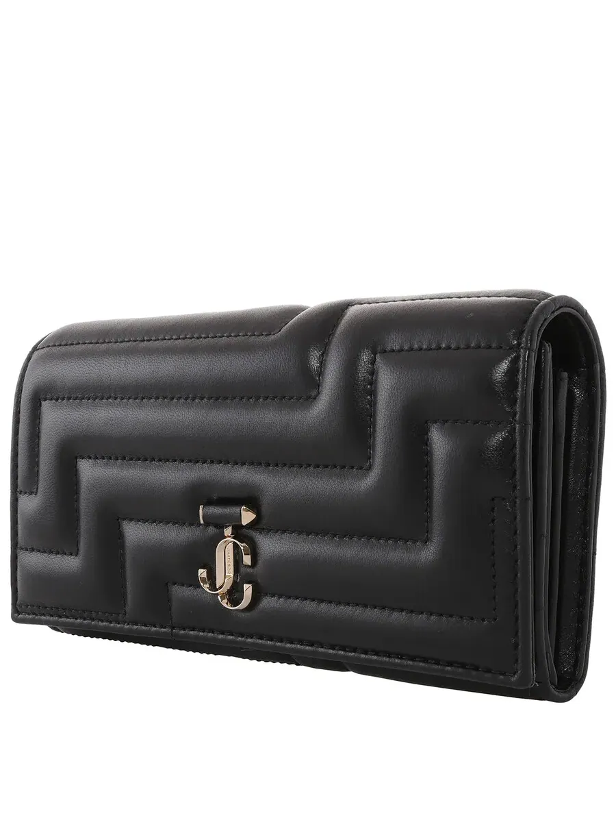 Кожаный континентальный кошелек Jimmy Choo Martina JC Emblem из наппы — изображение 3 из 5, черный