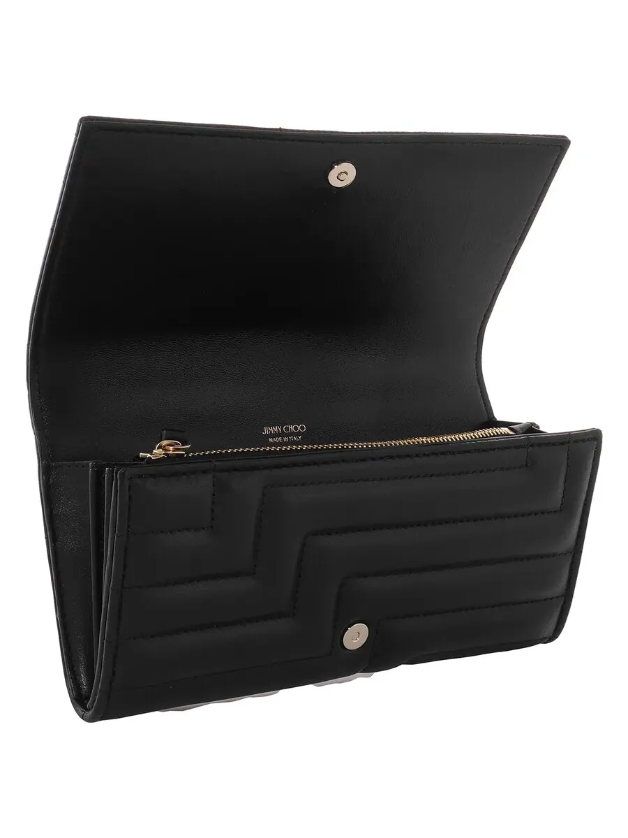 Кожаный континентальный кошелек Jimmy Choo Martina JC Emblem из наппы — изображение 5 из 5, черный