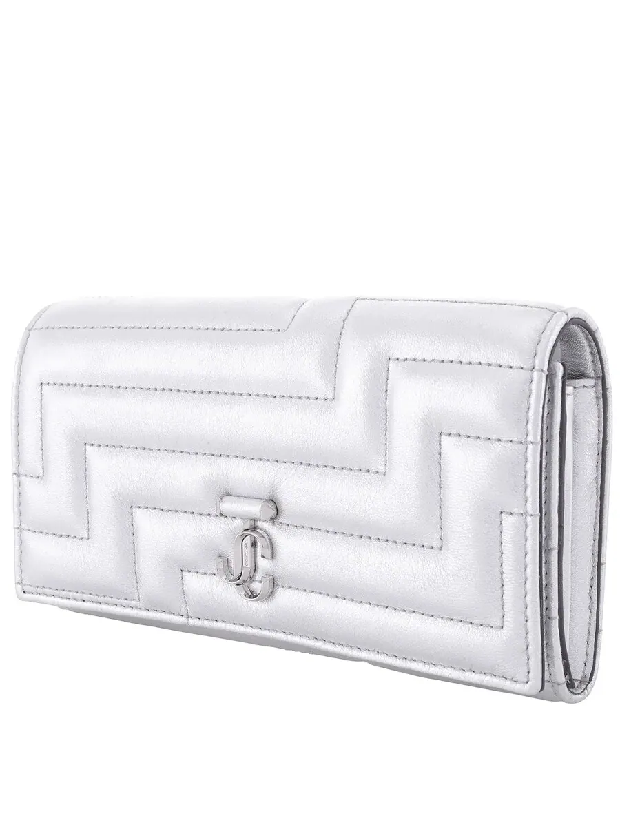 Кошелек Jimmy Choo Martina JC Emblem из кожи наппа Continental — изображение 4 из 6, серый