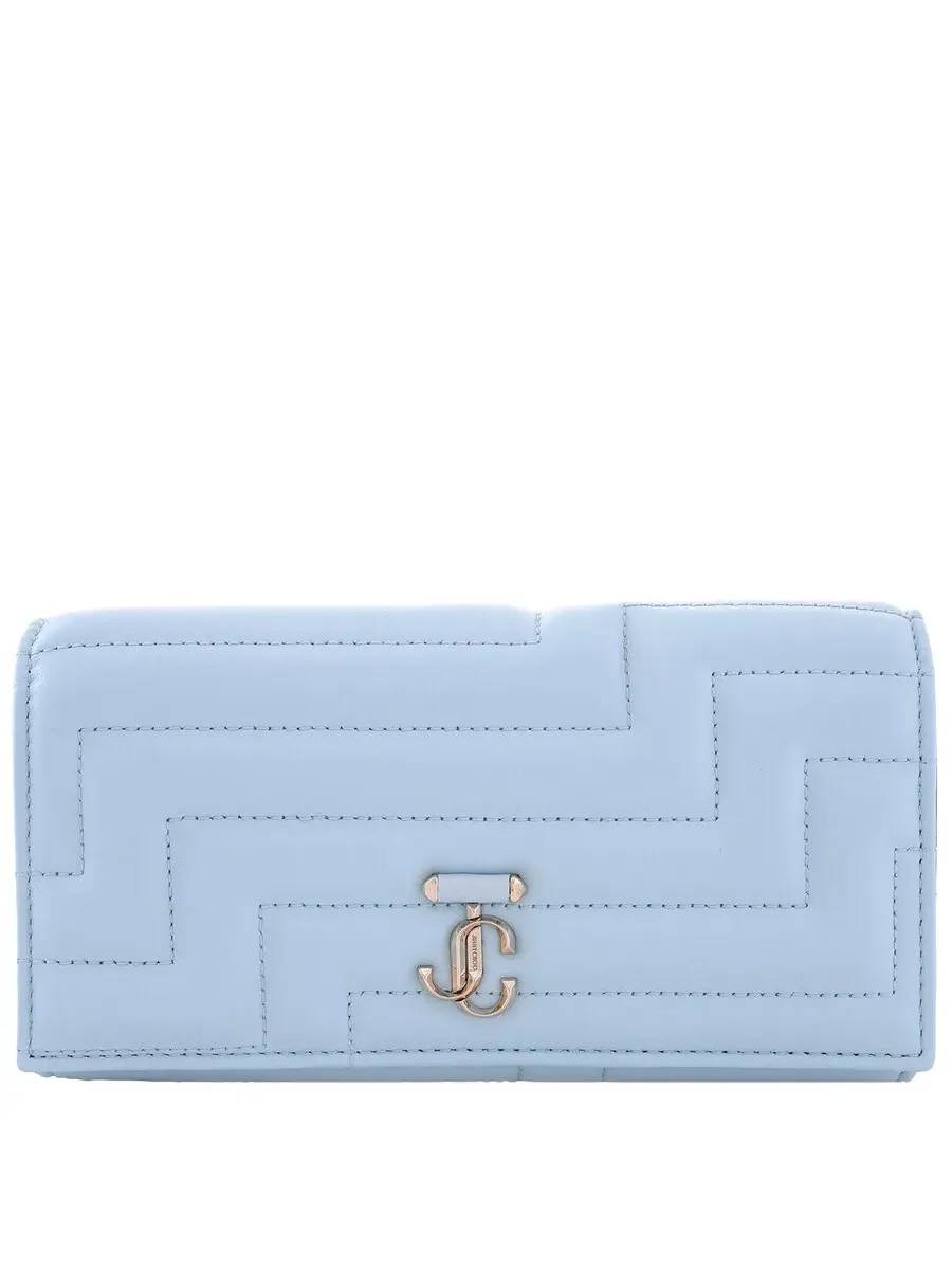 Кожаный континентальный кошелек Jimmy Choo Martina JC Emblem из наппы — изображение 1 из 5, синий