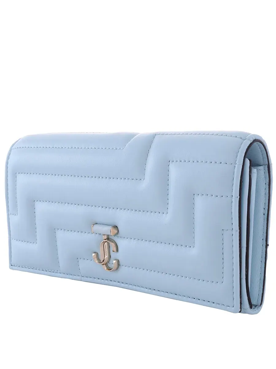 Кожаный континентальный кошелек Jimmy Choo Martina JC Emblem из наппы — изображение 3 из 5, синий