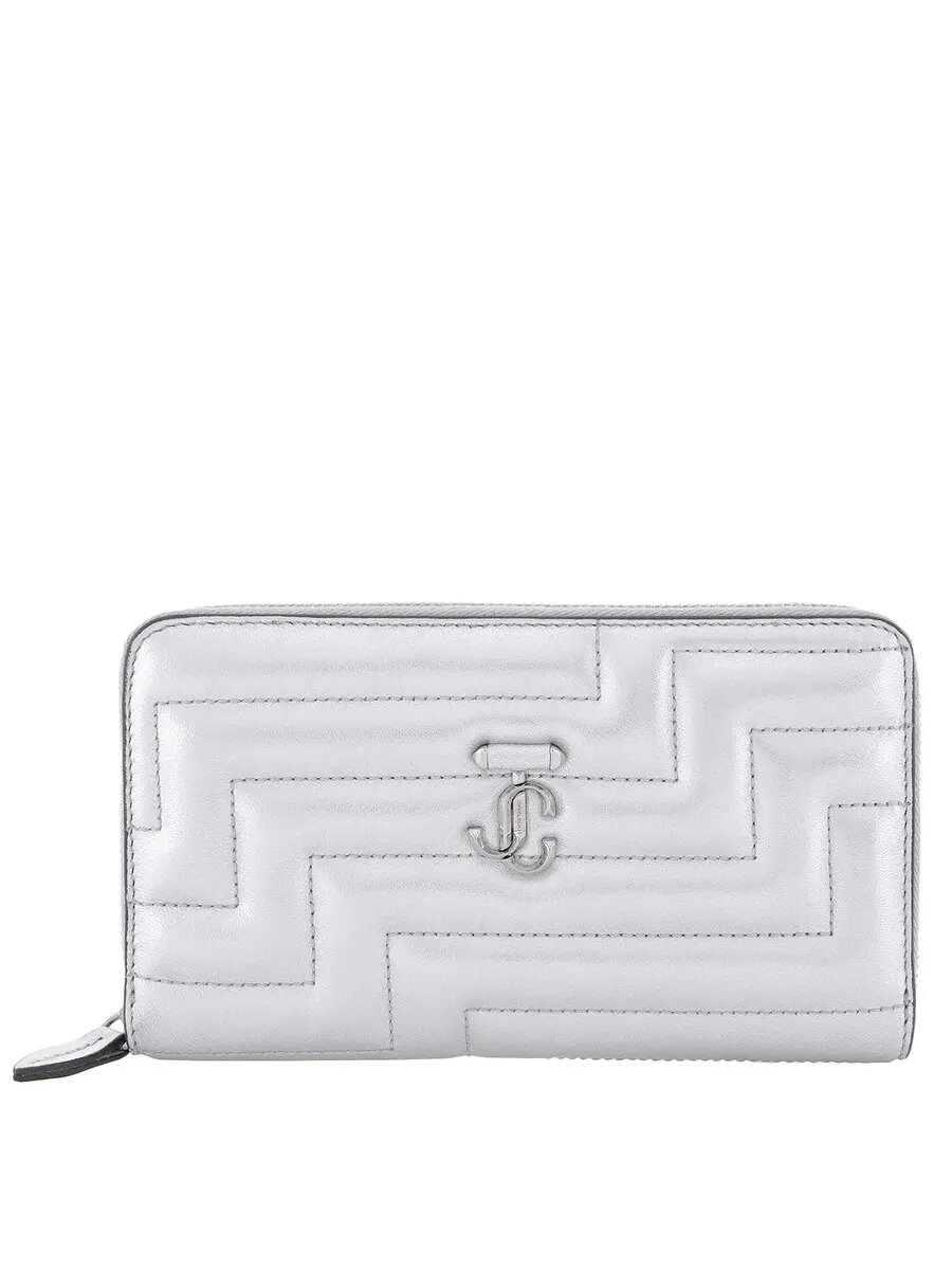 Кошелек Jimmy Choo Pippa из стеганой наппы Continental — изображение 1 из 5, серый