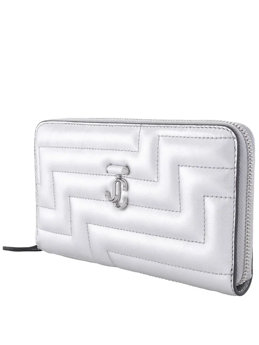 Кошелек Jimmy Choo Pippa из стеганой наппы Continental — изображение 3 из 5, серый