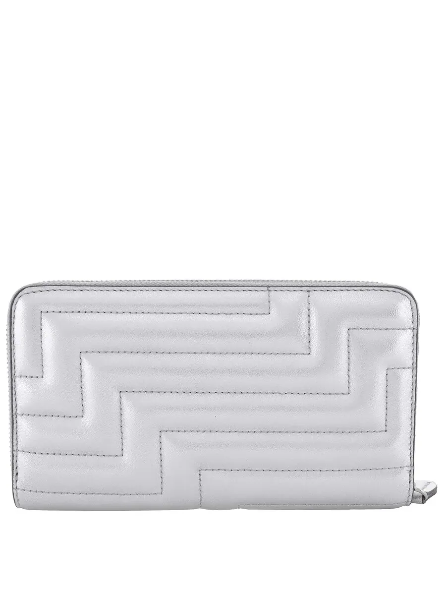 Кошелек Jimmy Choo Pippa из стеганой наппы Continental — изображение 4 из 5, серый