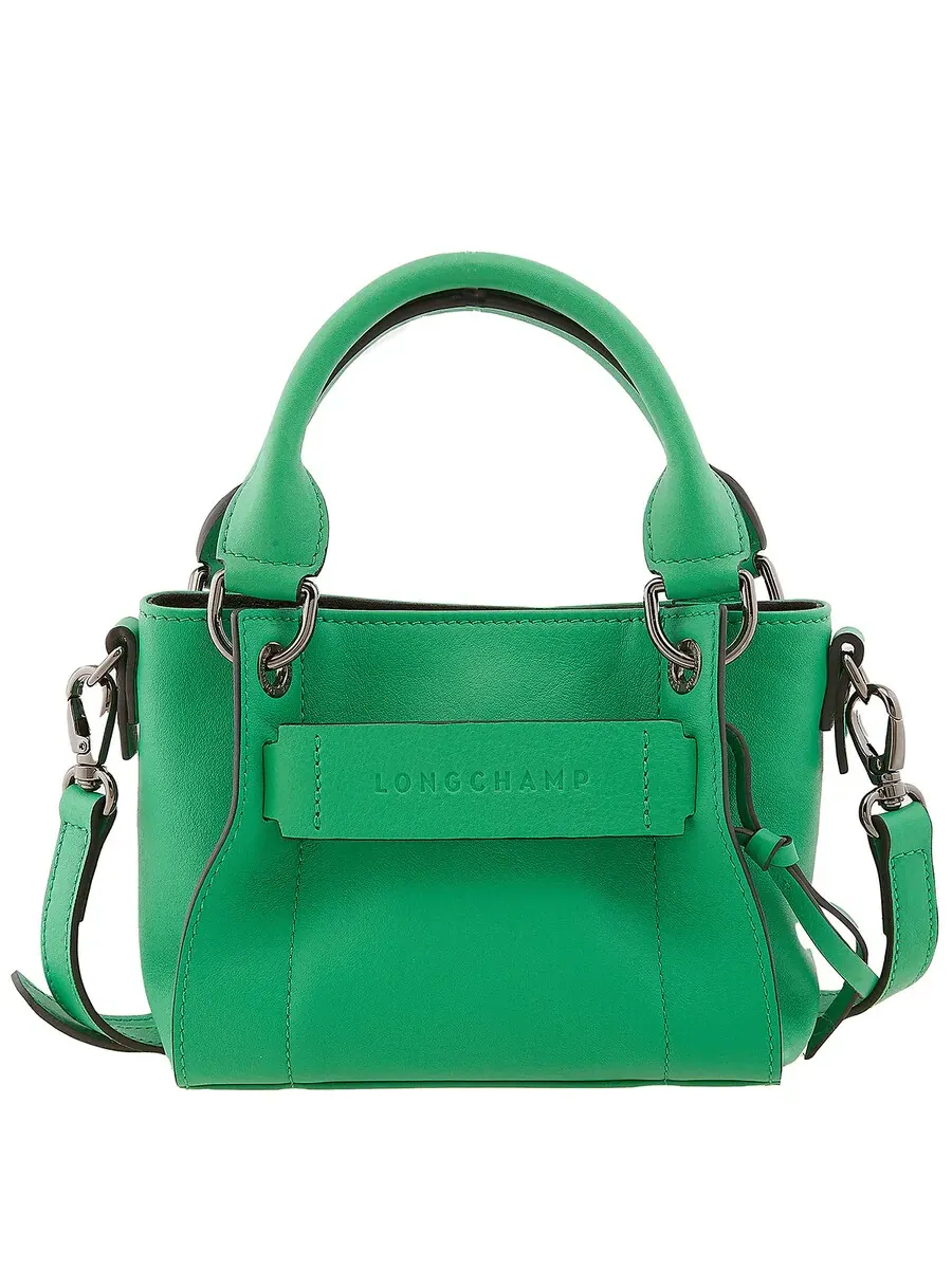 Сумка Longchamp 3D XS зеленая - кожа — зеленый