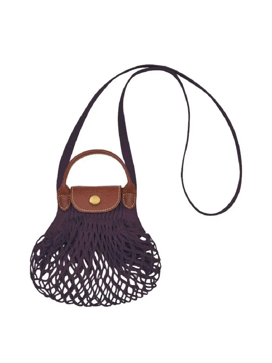 Сумка Longchamp Le Pliage Xs с сеткой — изображение 1 из 3, баклажан