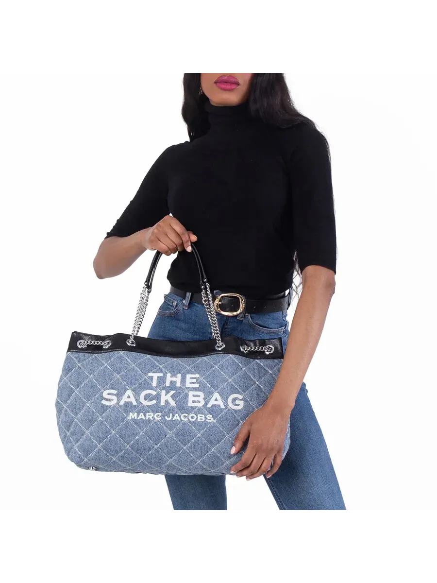 Сумка Marc Jacobs The Quilted Denim Chain Sack — изображение 2 из 5, индиго