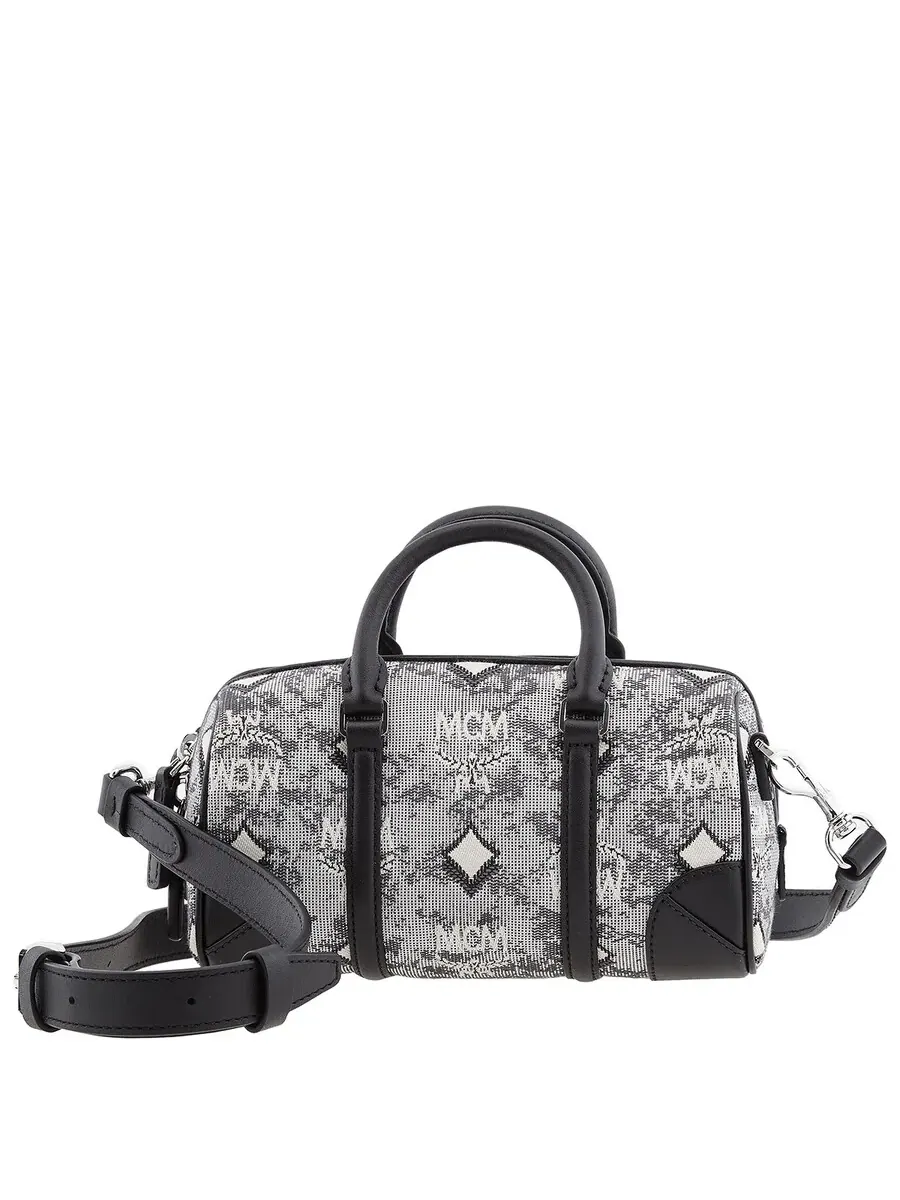 Сумка MCM Vintage Jacquard с монограммой Boston — изображение 1 из 5, серый