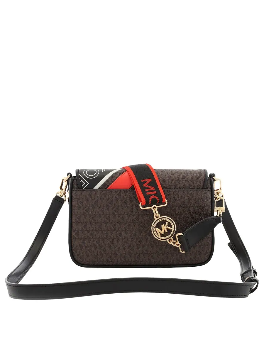 Женская сумка Michael Kors Bradshaw через плечо, коричневая Signature — изображение 4 из 5, коричневый