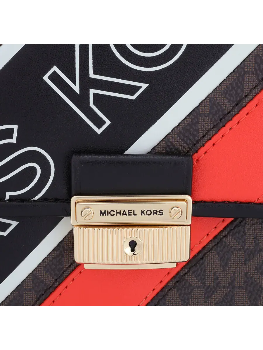 Женская сумка Michael Kors Bradshaw через плечо, коричневая Signature — изображение 5 из 5, коричневый