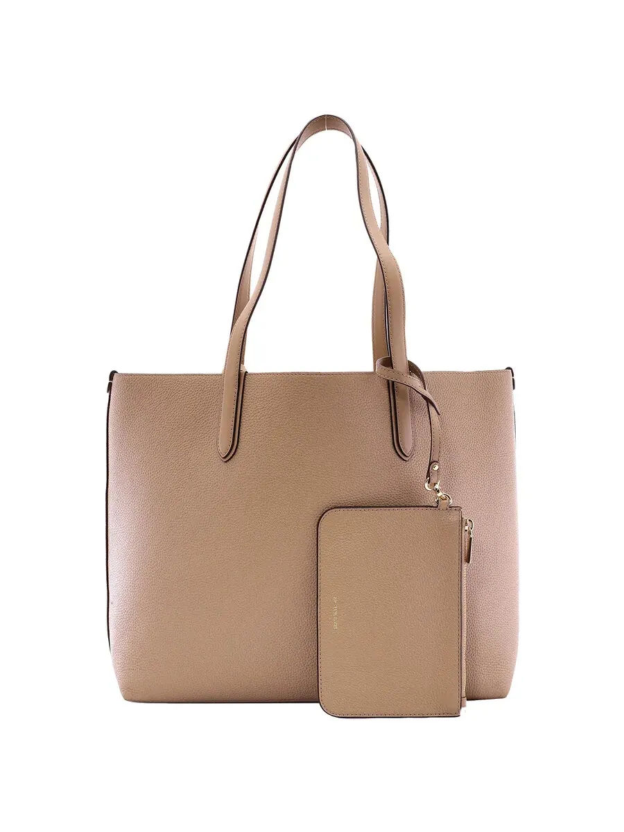 Женская сумка-тоут Michael Kors Eliza из зернистой телячьей кожи, бежевая — изображение 4 из 5, бежевый