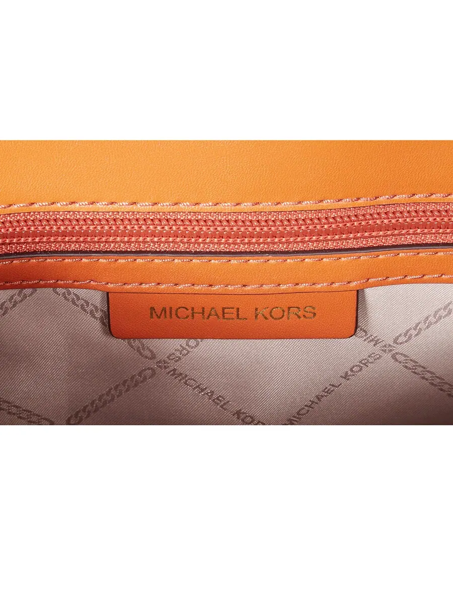 Женская сумка через плечо Michael Kors Hally с принтом логотипа — изображение 6 из 7, оранжевый