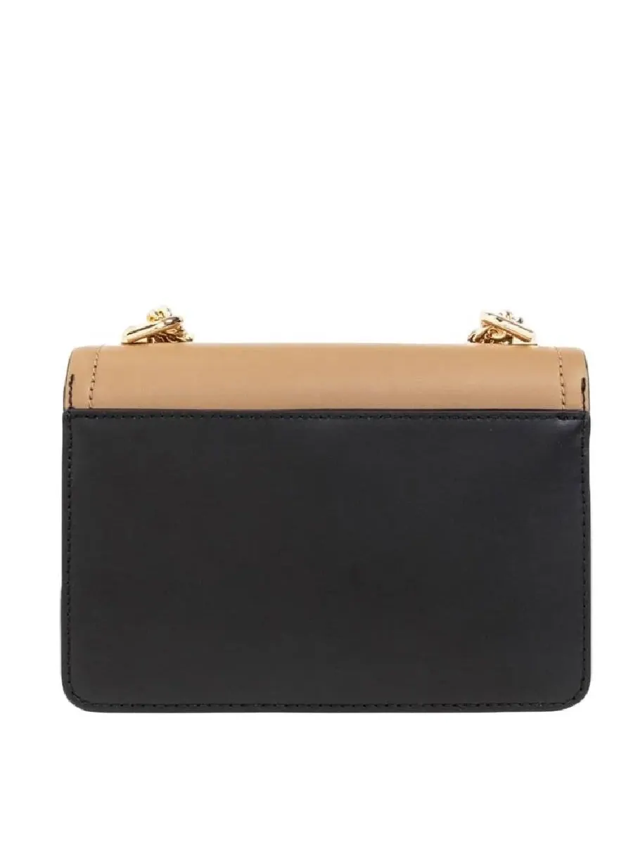 Женская сумка через плечо Michael Kors Heather бежевая с цепочкой — 3