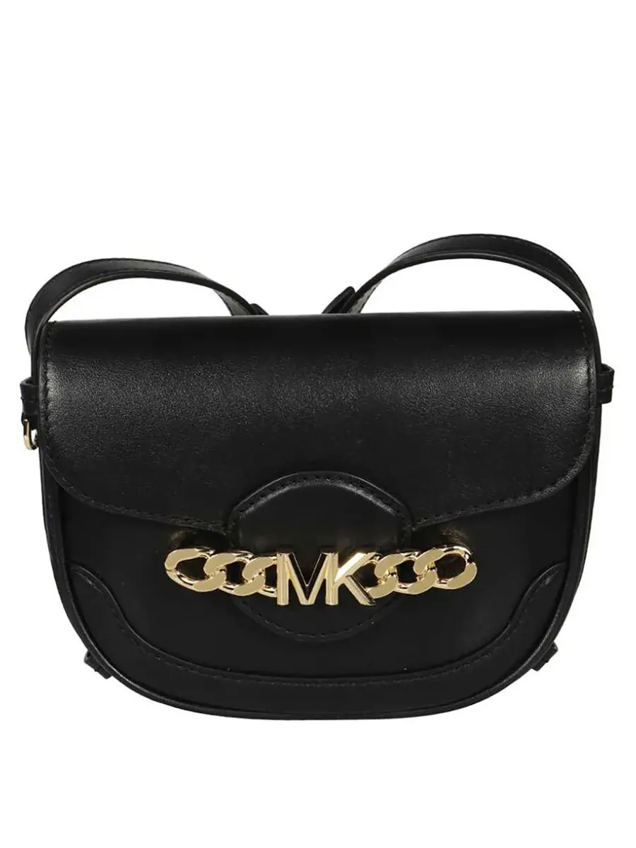 Женская кожаная сумка через плечо Michael Kors Hally, миниатюрная — изображение 1 из 4, черный