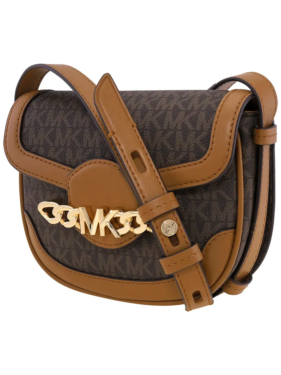 Женская сумка через плечо Michael Kors Hally мини, коричневая — изображение 4 из 7, коричневый