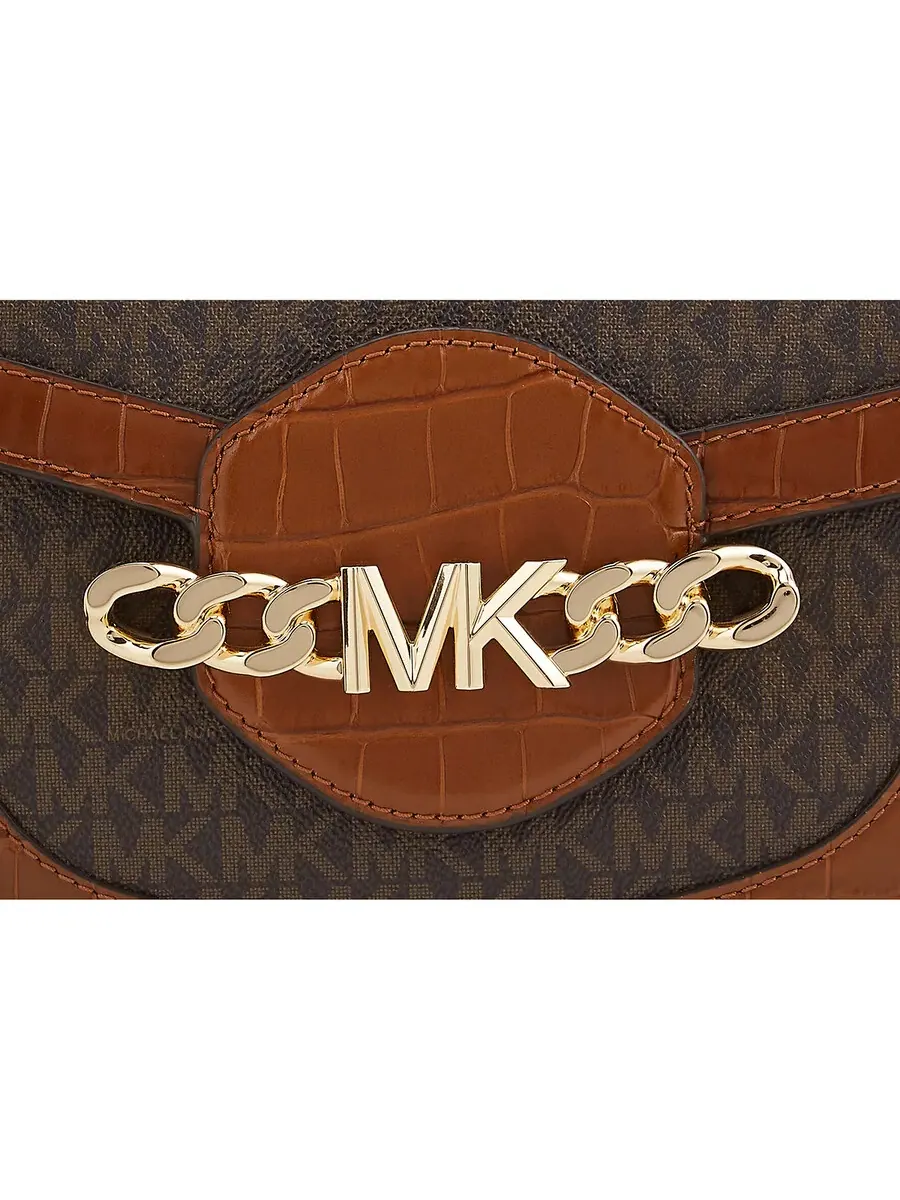 Женская сумка-конверт Michael Kors Hally среднего размера — изображение 5 из 6, каштановый