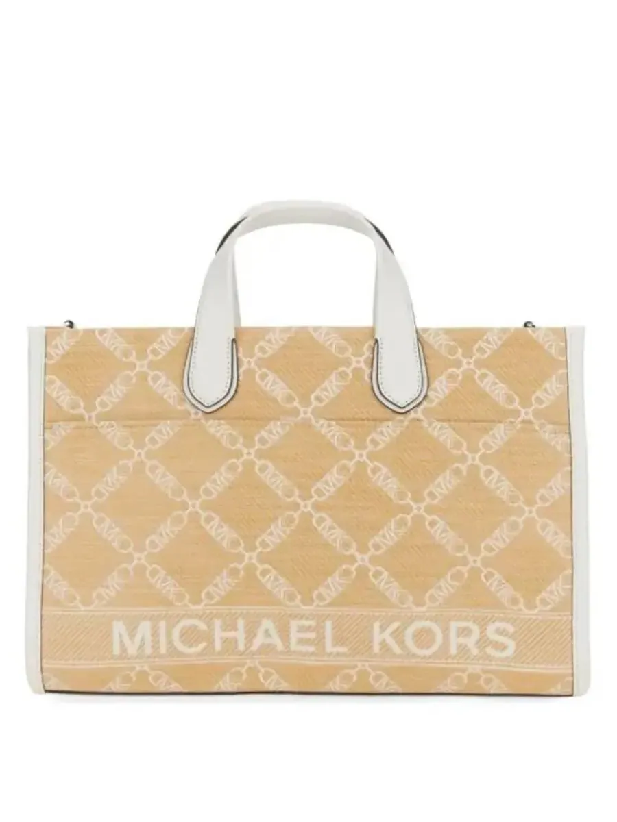 Женская сумка-тоут Michael Kors Gigi Monogram из жаккарда — изображение 1 из 3, белый