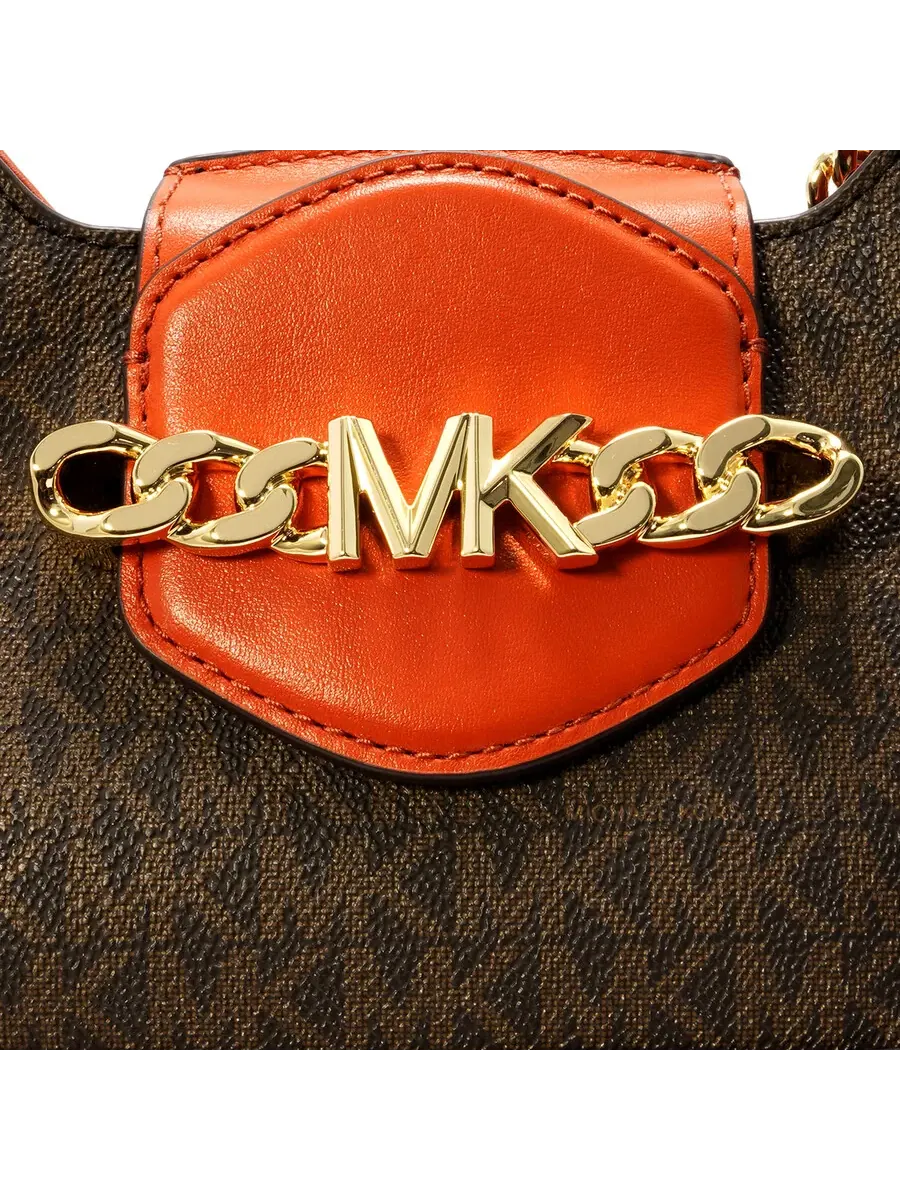 Женская сумка через плечо Michael Kors Hally оранжевая кожаная — изображение 5 из 6, оранжевый