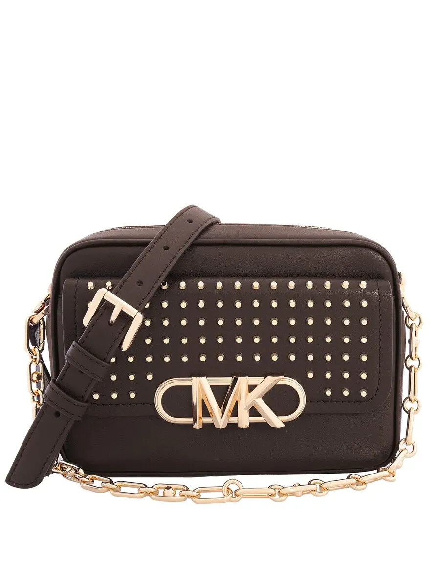 Женская кожаная сумка через плечо Michael Kors Parker с заклепками — изображение 1 из 5, шоколад