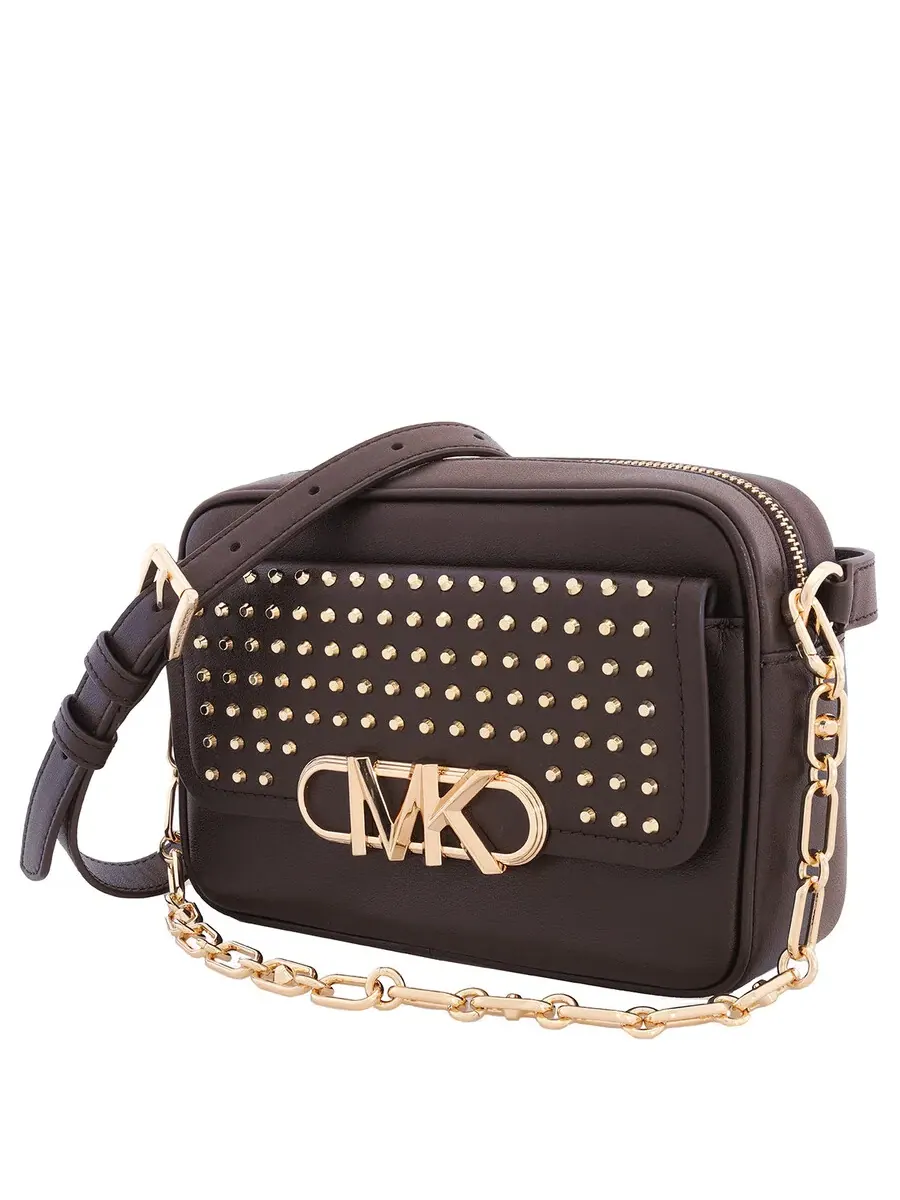 Женская кожаная сумка через плечо Michael Kors Parker с заклепками — изображение 3 из 5, шоколад