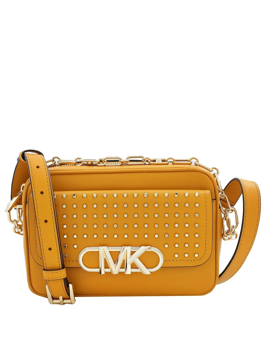 Женская кожаная сумка через плечо Michael Kors Parker с золотой фурнитурой — изображение 1 из 5, золотистый