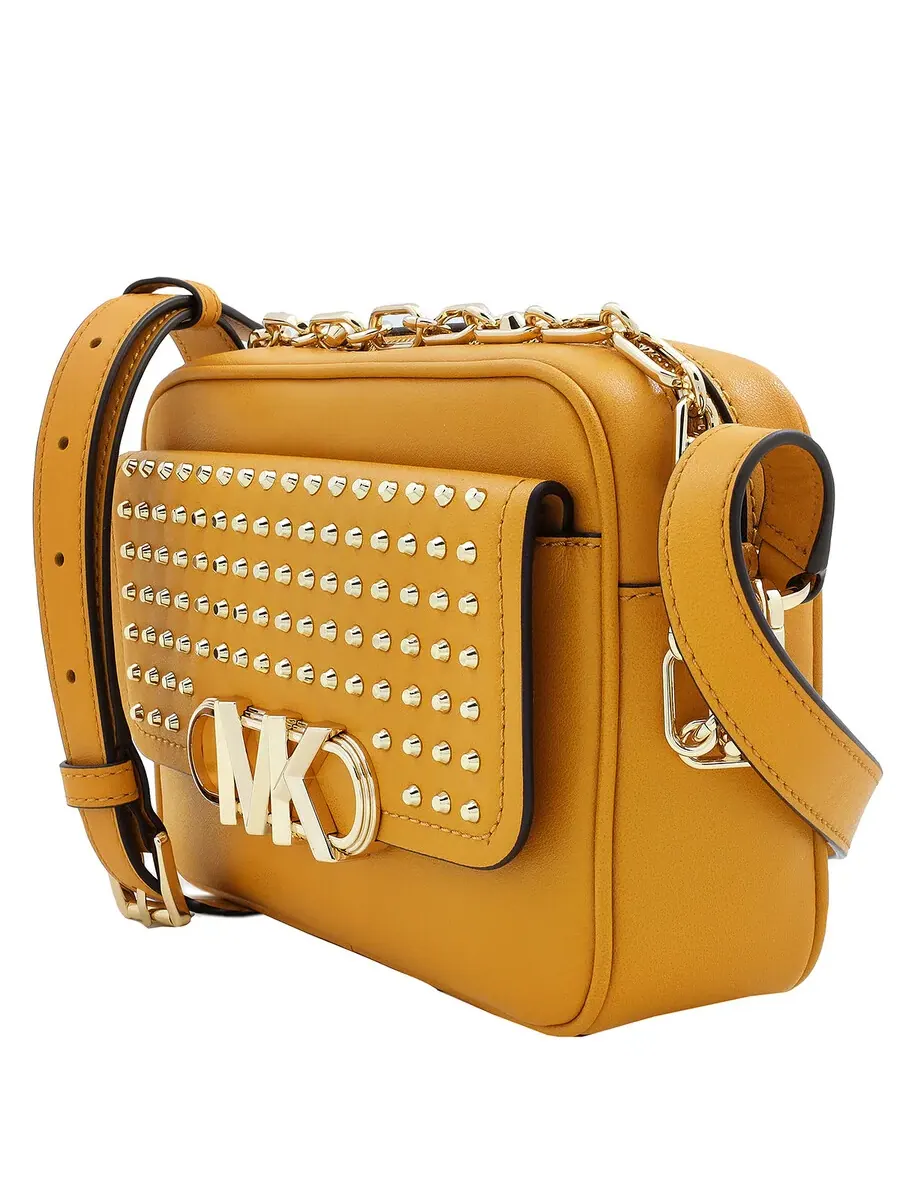 Женская кожаная сумка через плечо Michael Kors Parker с золотой фурнитурой — изображение 3 из 5, золотистый