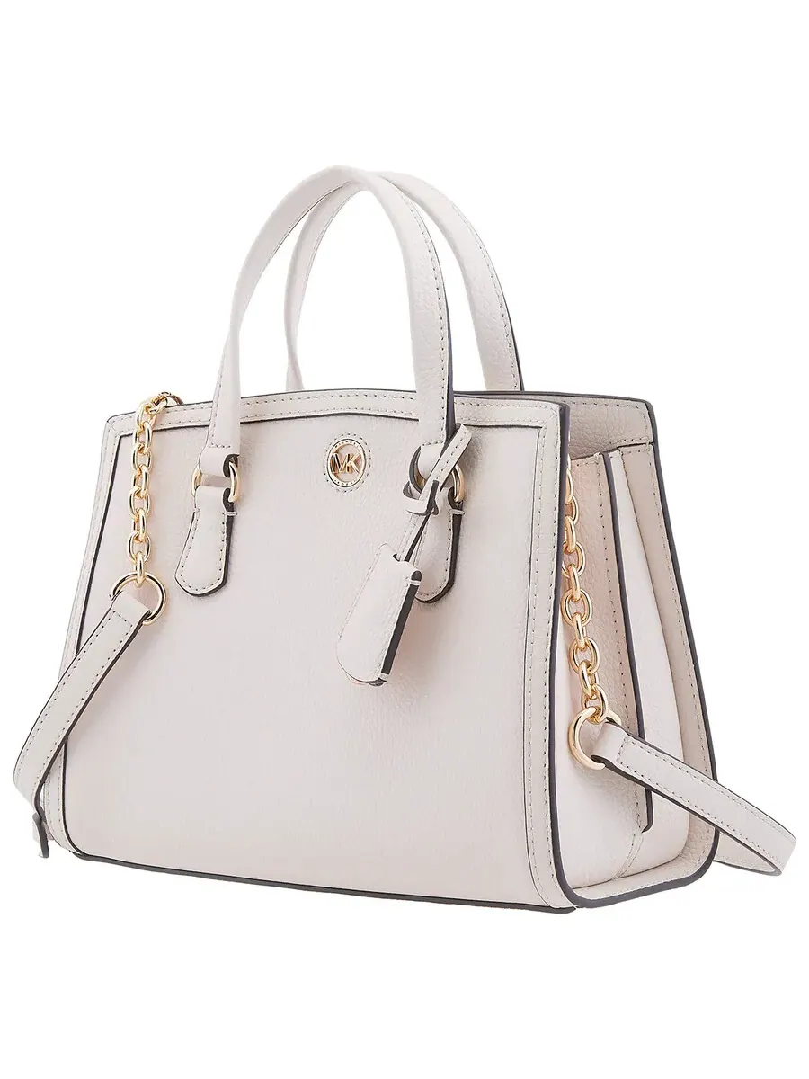 Женская кожаная сумка-мессенджер Michael Kors Chantal — изображение 3 из 5, белый