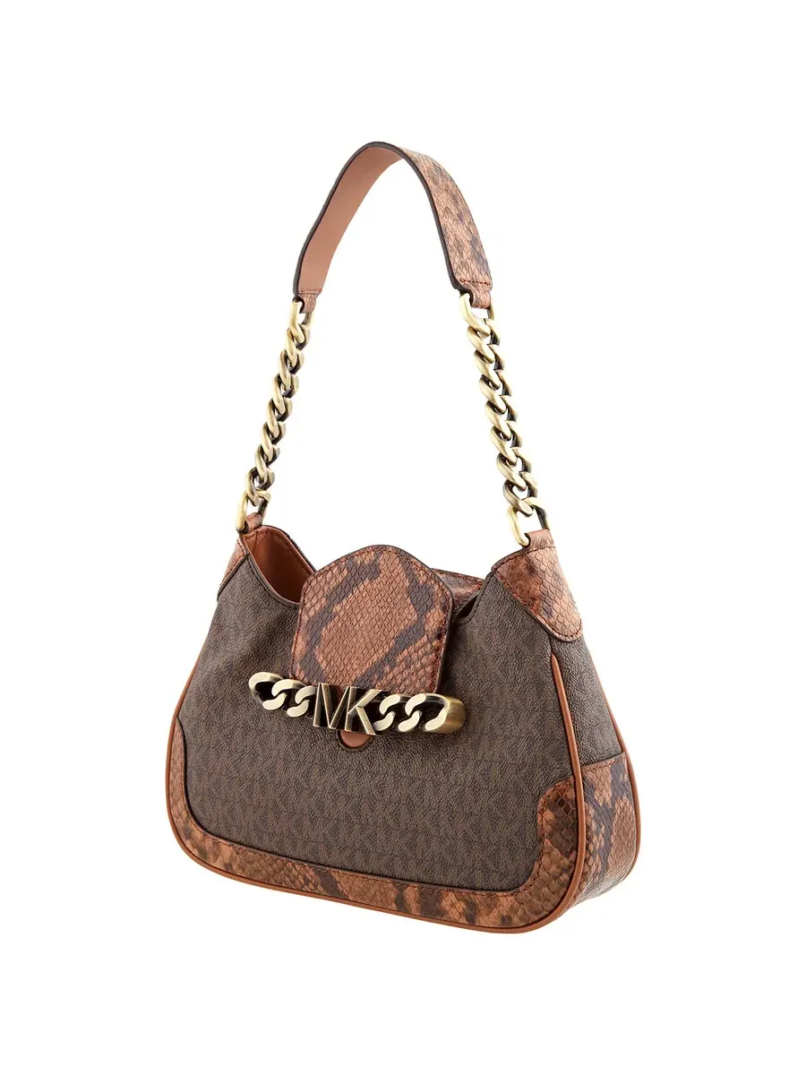 Женская сумка через плечо Michael Kors Hally с принтом Signature — изображение 5 из 5, коричневый