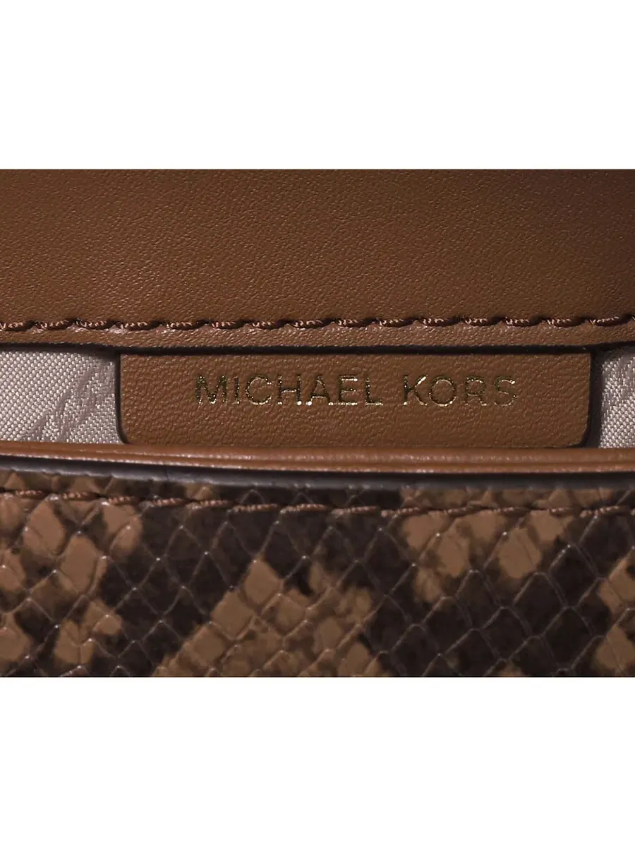 Женская сумка через плечо Michael Kors с тиснением под змеиную кожу — изображение 3 из 6, коричневый
