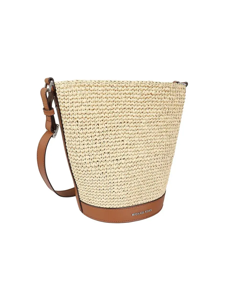 Женская сумка-ведро Michael Kors Townsend из соломы с кожаной отделкой — 3