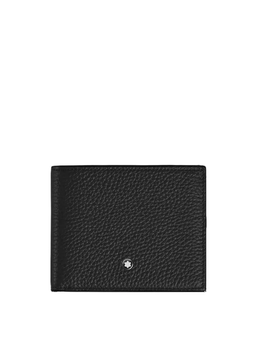 Кошелек Montblanc из зернистой кожи на 6 отделений для карт — черный