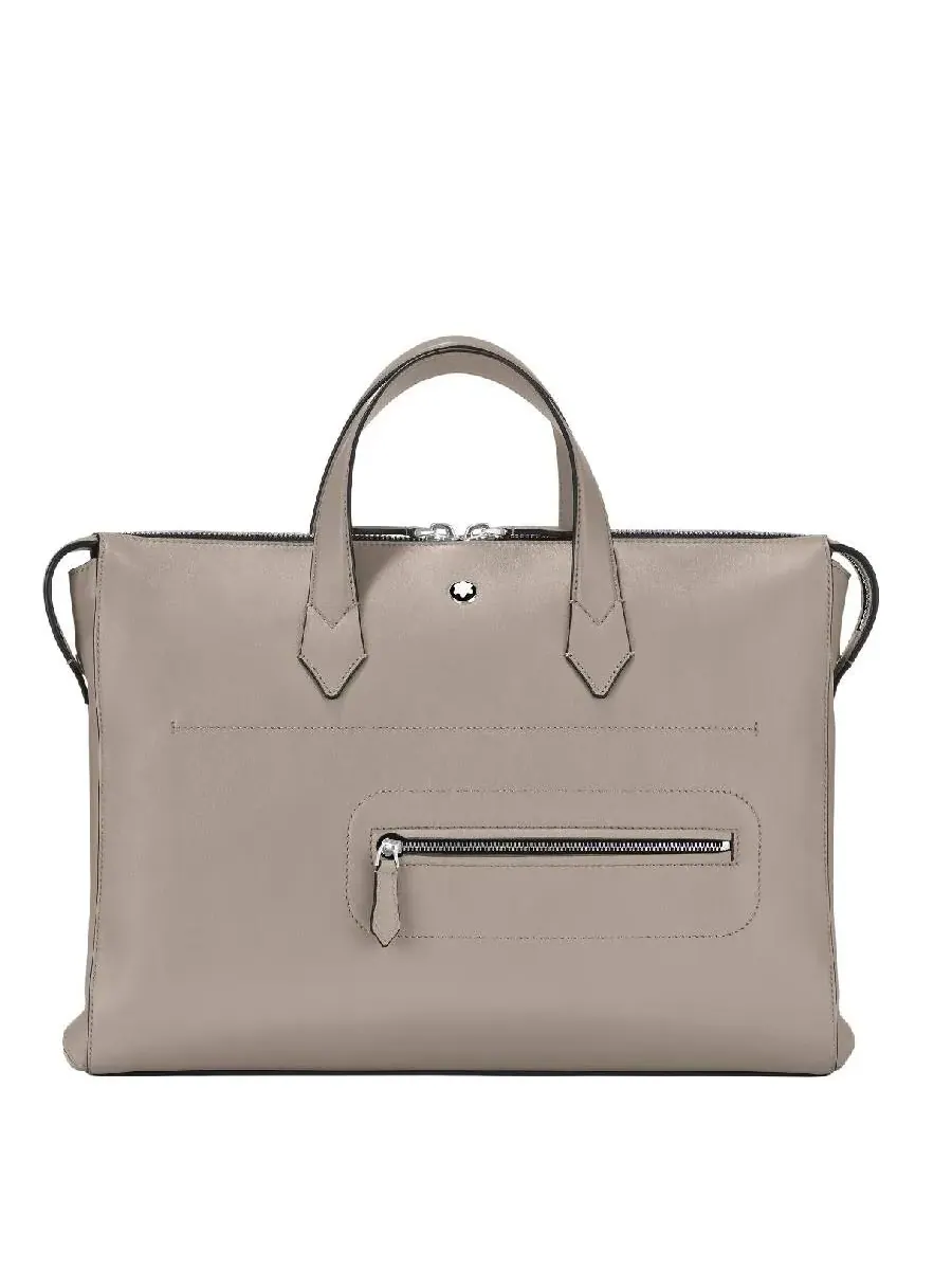 Сумка Montblanc Zipper Leather Briefcase — изображение 1 из 4, серый