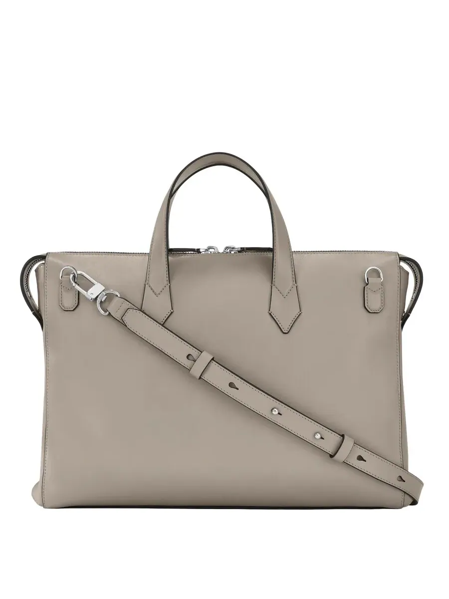 Сумка Montblanc Zipper Leather Briefcase — изображение 2 из 4, серый