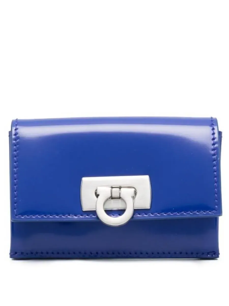 Визитница Salvatore Ferragamo с застежкой Gancini — синий
