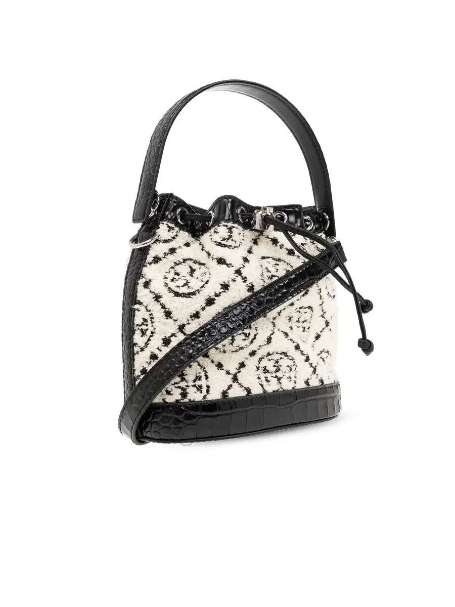 Сумка-ведро Tory Burch с монограммой Boucle и затягивающимся шнурком — 2