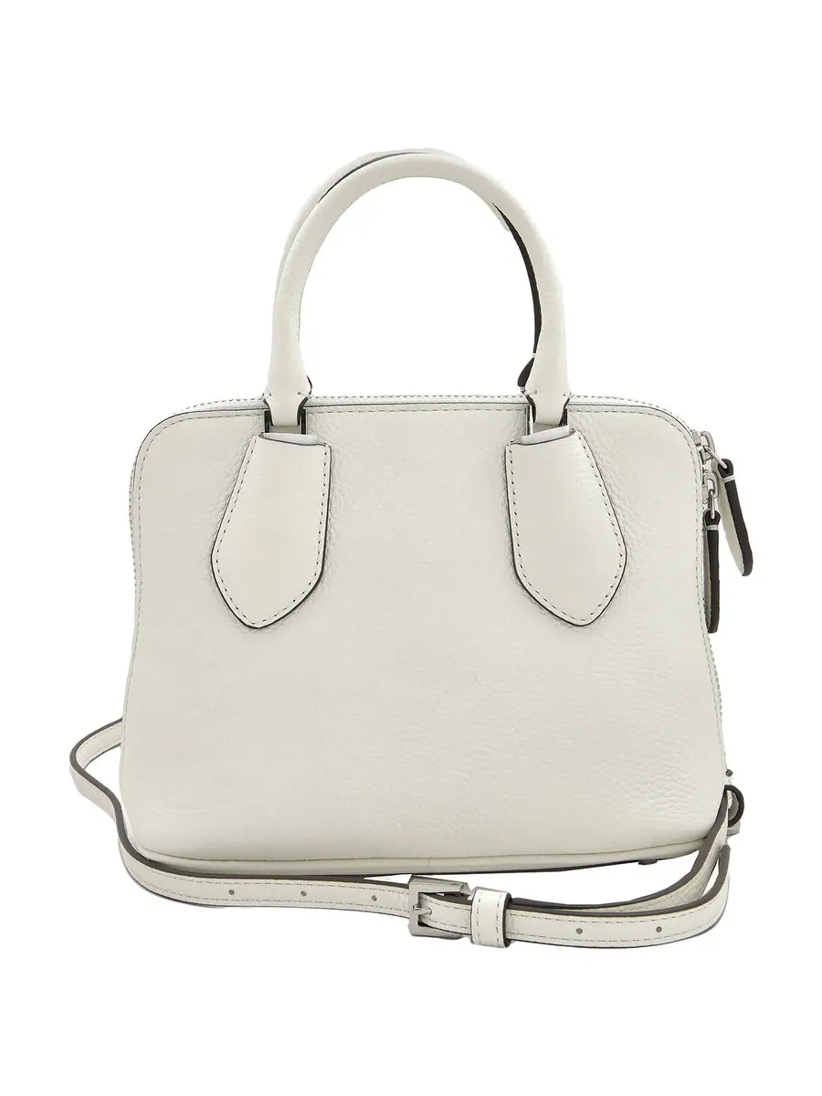 Мини-сумка-сэтчел Tory Burch из белой зернистой кожи — 4