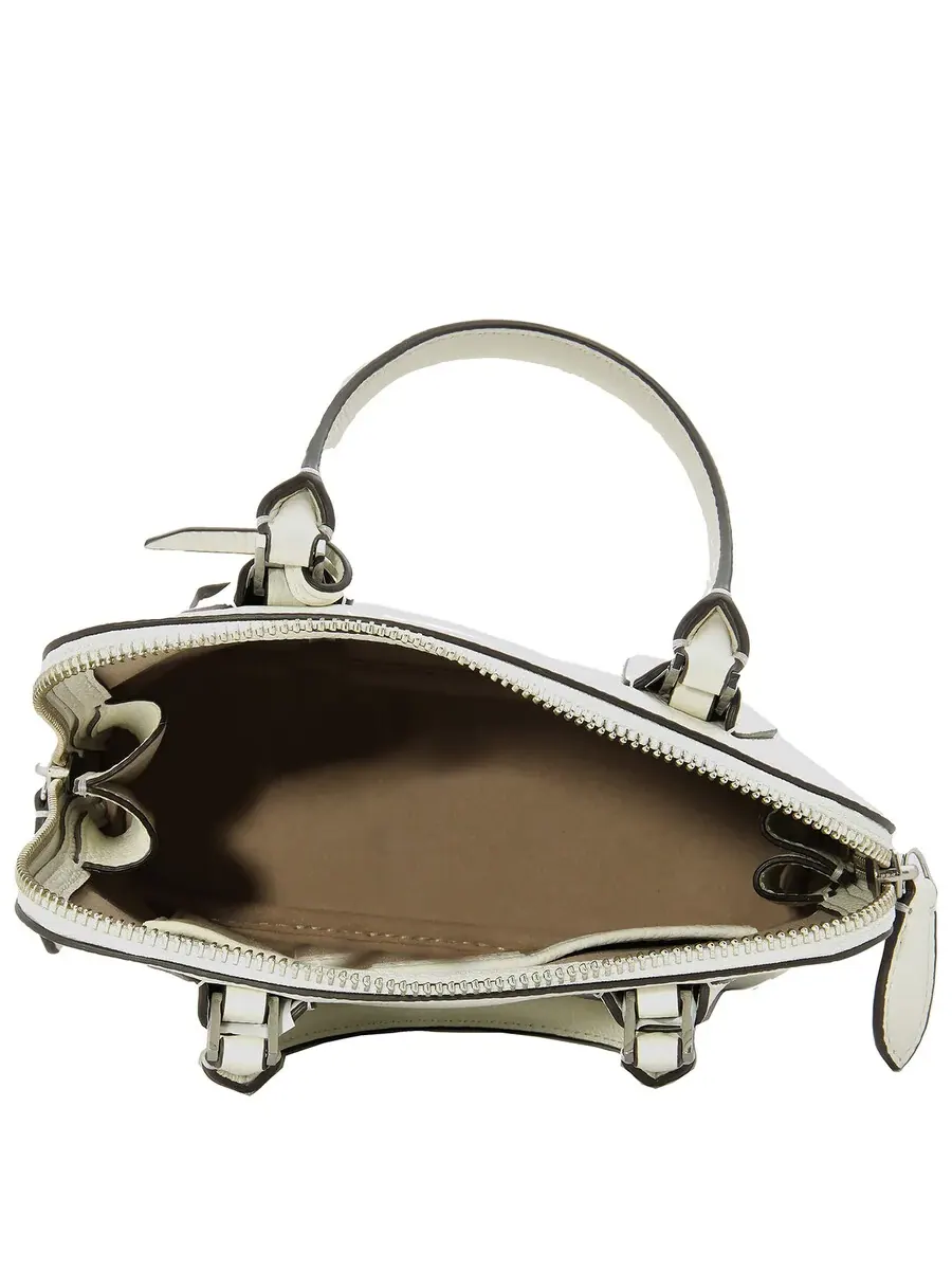Мини-сумка-сэтчел Tory Burch из белой зернистой кожи — 5