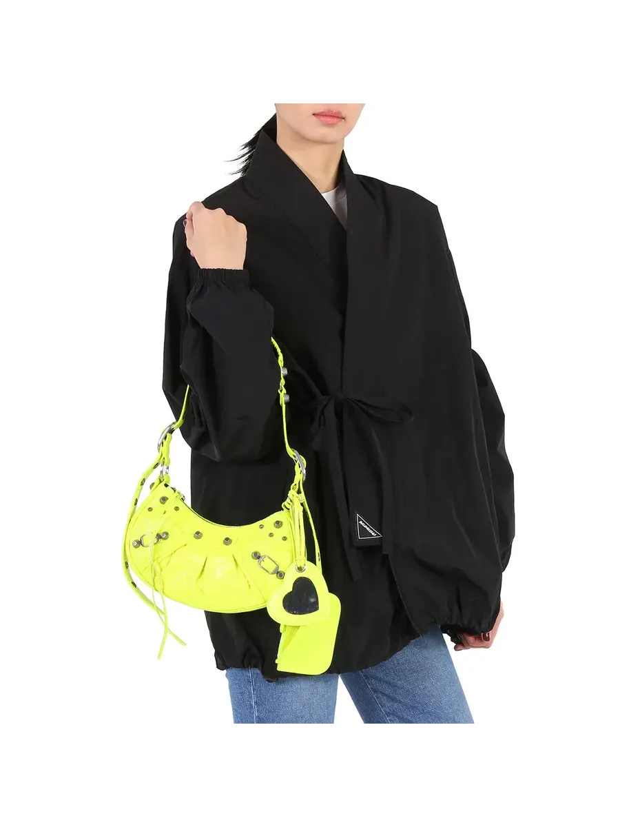 Сумка Balenciaga Le Cagole XS на плечо неонового желтого цвета — изображение 2 из 6, неоновый желтый