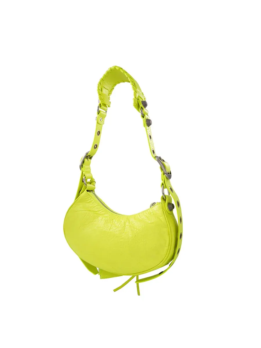 Сумка Balenciaga Le Cagole XS на плечо неонового желтого цвета — изображение 6 из 6, неоновый желтый
