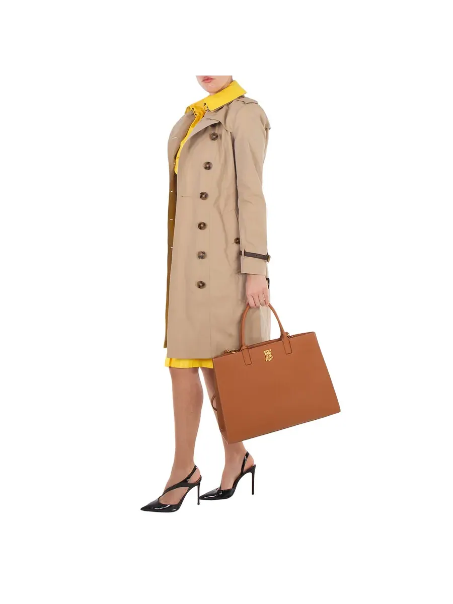Сумка Burberry Frances среднего размера из зернистой кожи — изображение 2 из 4, коричневый